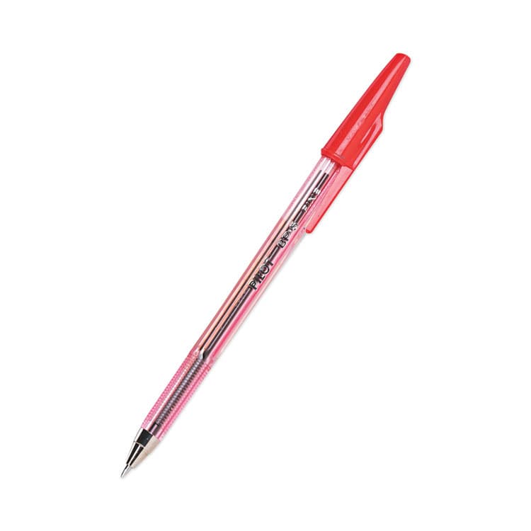 PILOT CORP. OF AMERICA Better Ballpoint Pen, Stick, Fine 0.7 mm, Red Ink, Translucent Red Barrel, Dozen (PIL37011) thumbnail 3