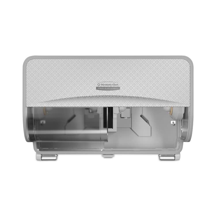 KIMBERLY CLARK ICON Coreless Standard Roll Toilet Paper Dispenser, 8.43 x 13 x 7.25, Silver Mosaic (KCC53698)
