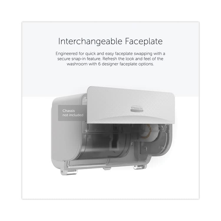 KIMBERLY CLARK ICON Faceplate for Coreless Standard Roll Toilet Paper Dispenser, 3.56 x 12 x 1.5, White Mosaic (KCC58772) thumbnail 4