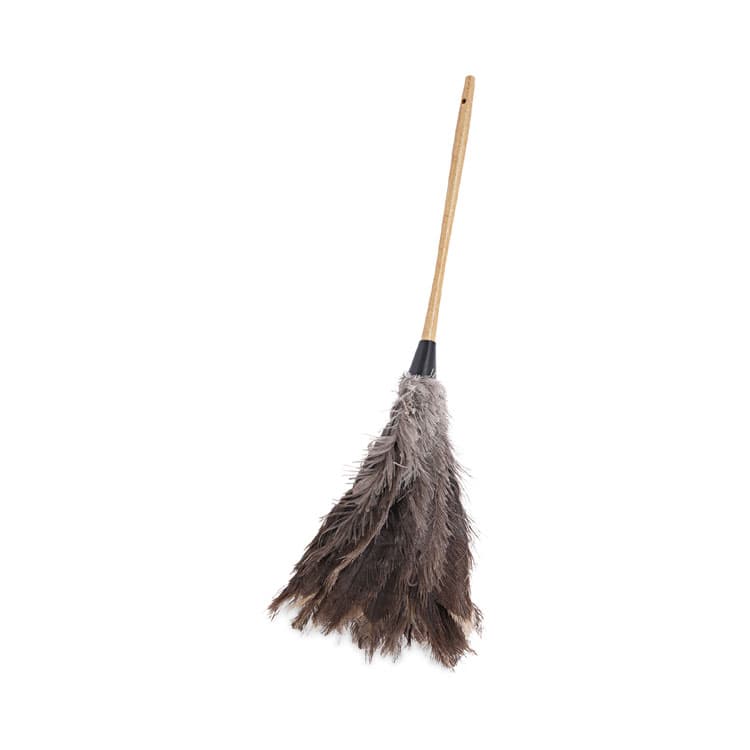 BOARDWALK Professional Ostrich Feather Duster, 16" Wood Handle, 12" Gray Bristle (BWK31FD)