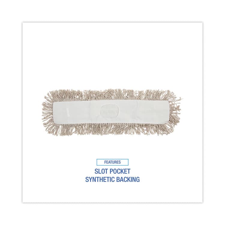 BOARDWALK Industrial Dust Mop Head, Cotton, 24 x 3, White (BWK1024) thumbnail 3