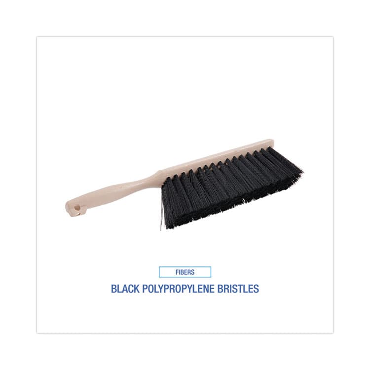 BOARDWALK Counter Brush, Black Polypropylene, 4.5" Brush, 3.5" Tan Plastic Handle (BWK5308) thumbnail 4