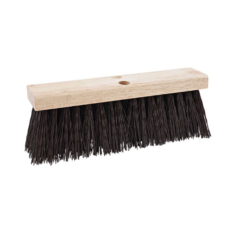 BOARDWALK Street Broom Head, 6.25" Brown Polypropylene Bristles, 16" Brush (BWK73160)
