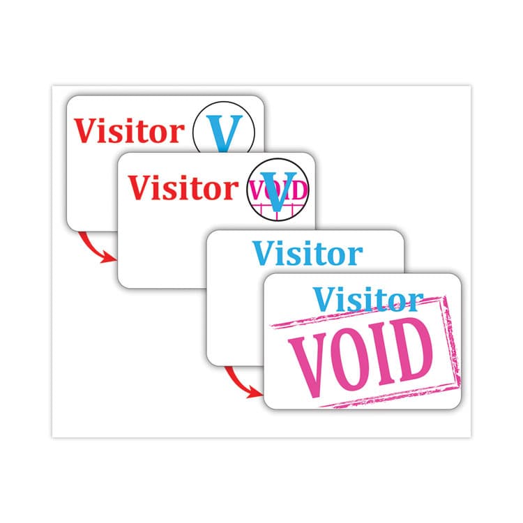 C-LINE PRODUCTS, Time's Up! Self-Expiring Visitor Badges, One-Day Badge, 3 x 2, White, 100/Box (CLI97005) thumbnail 2