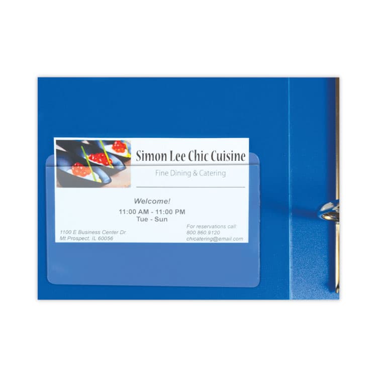 C-LINE PRODUCTS, Self-Adhesive Business Card Holders, Top Load, 2 x 3.5, Clear, 10/Pack (CLI70257) thumbnail 4