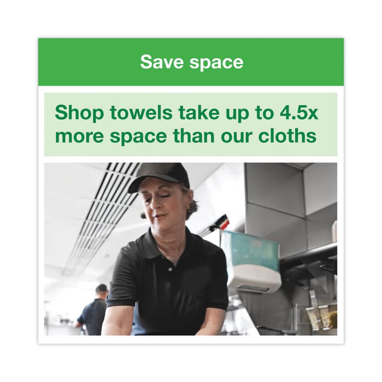 ESSITY Low-Lint Cleaning Cloth, 1-Ply, 14 x 16.34, Unscented, Turquoise, 120/Pack, 4 Packs/Carton (TRK192480) thumbnail 3