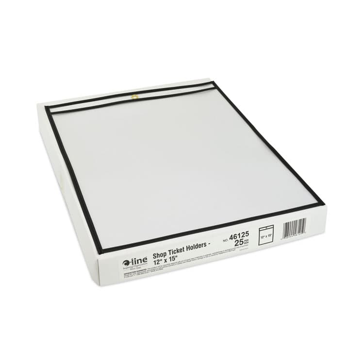 C-LINE PRODUCTS, Stitched Shop Ticket Holders, Heavy-Duty, Top Load 12 x 15 Insert, Clear Front, Black Border, 25/Box (CLI46125) thumbnail 3