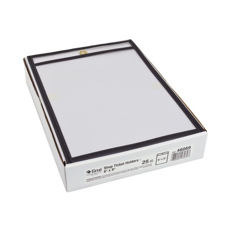 C-LINE PRODUCTS, Stitched Shop Ticket Holders, Super Heavy-Duty, Top Load 6 x 9 Insert, Clear Front, Black Border, 25/Box (CLI46069) thumbnail 3