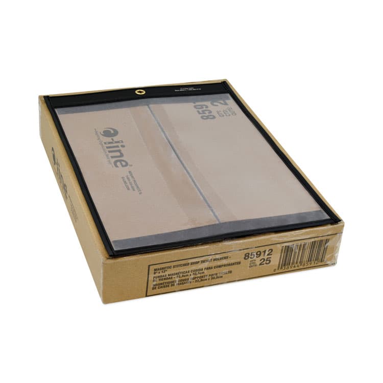 C-LINE PRODUCTS, Magnetic Stitched Shop Ticket Holders, Super Heavy-Duty, Top Load 9 x 12 Insert, Clear Front, Black Border, 25/Carton (CLI85912) thumbnail 3