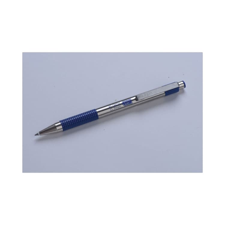 ZEBRA PEN CORP. F-301 Ballpoint Pen, Retractable, Fine 0.7 mm, Blue Ink, Stainless Steel/Blue Barrel (ZEB27120) thumbnail 4
