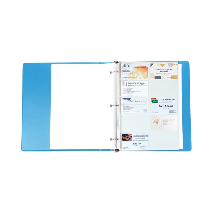 C-LINE PRODUCTS, Business Card Binder Pages, For 2 x 3.5 Cards, Clear, 20 Cards/Sheet, 10 Sheets/Pack (CLI61217) thumbnail 3
