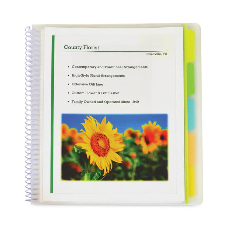 C-LINE PRODUCTS, 10-Pocket Poly Portfolio with Write-On Tabs, 8.5 x 11, Clear/Clear (CLI33650)