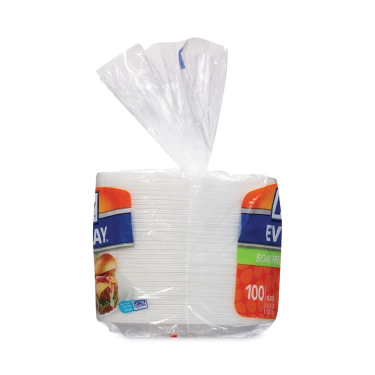 REYNOLDS FOOD PACKAGING Soak Proof Tableware, Plate, Foam, 8.88" dia, White, 100/Pack, 6 Packs/Carton (RFPD28100CT) thumbnail 3