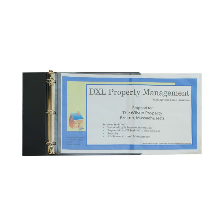 C-LINE PRODUCTS, Panoramic Fold-Out Sheet Protectors, Heavy-Duty, Side: 3-Hole Punched, (2) 8.5 x 11 and (1) 11 x 17 Inserts, Clear, 25/Box (CLI62237) thumbnail 2