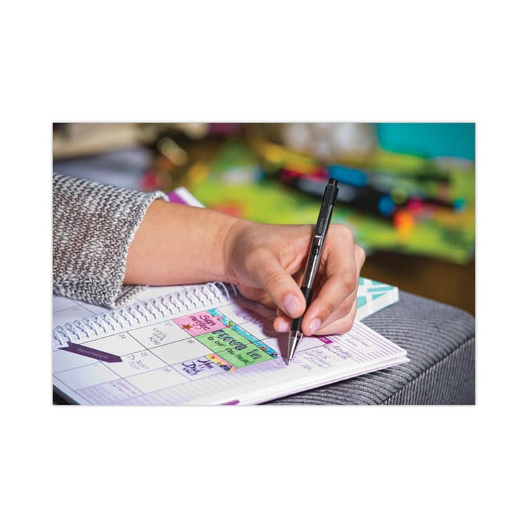 ZEBRA PEN CORP. F-301 Ballpoint Pen, Retractable, Fine 0.7 mm, Black Ink, Stainless Steel/Black Barrel, 2/Pack (ZEB27112) thumbnail 4