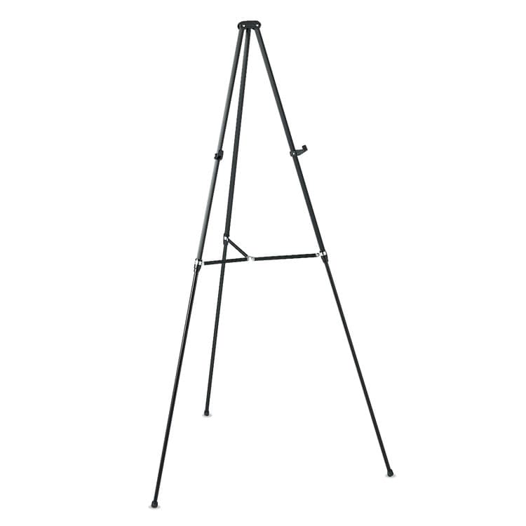 QUARTET MFG. Lightweight Telescoping Tripod Easel, 38" to 66" Tall, Metal, Black, Supports Up to 25 lb (QRT51E)