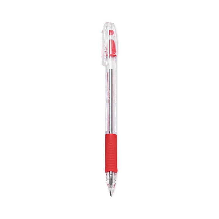 PILOT CORP. OF AMERICA EasyTouch Ballpoint Pen, Stick, Fine 0.7 mm, Red Ink, Clear/Red Barrel, Dozen (PIL32003)