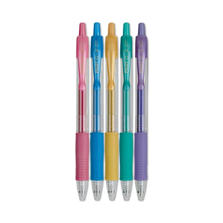 PILOT CORP. OF AMERICA G2 Metallics Gel Pen, Retractable, Fine 0.7 mm, Assorted Metallic Ink and Barrel Colors, 5/Pack (PIL34404) thumbnail 2