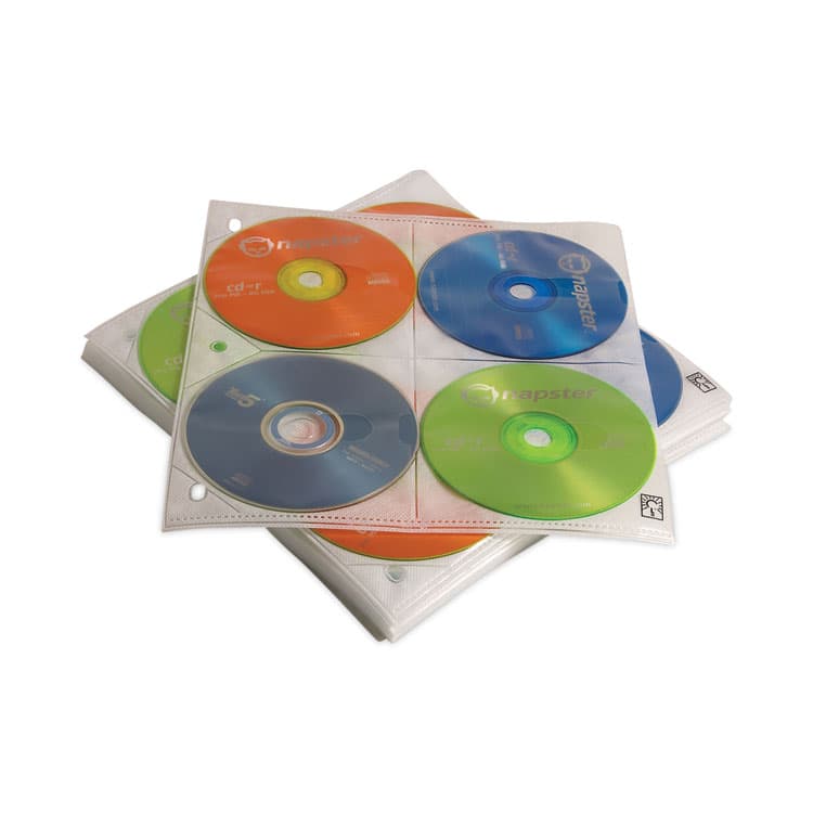 CASELOGIC Two-Sided CD Storage Sleeves for Ring Binder, 8 Disc Capacity, Clear, 25 Sleeves (CLG3200366)