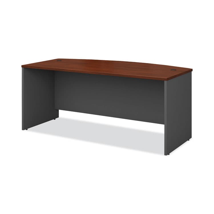 BUSH INDUSTRIES Series C Collection Bow Front Desk, 71.13" x 36.13" x 29.88", Hansen Cherry/Graphite Gray (BSHWC24446)