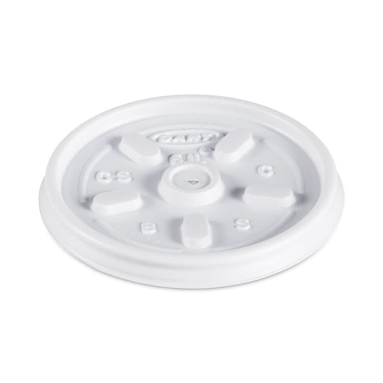 DART Plastic Lids for Foam Containers, Vented, Fits 3.5 oz to 6 oz, White, 100/Pack, 10 Packs/Carton (DCC6JL) thumbnail 2
