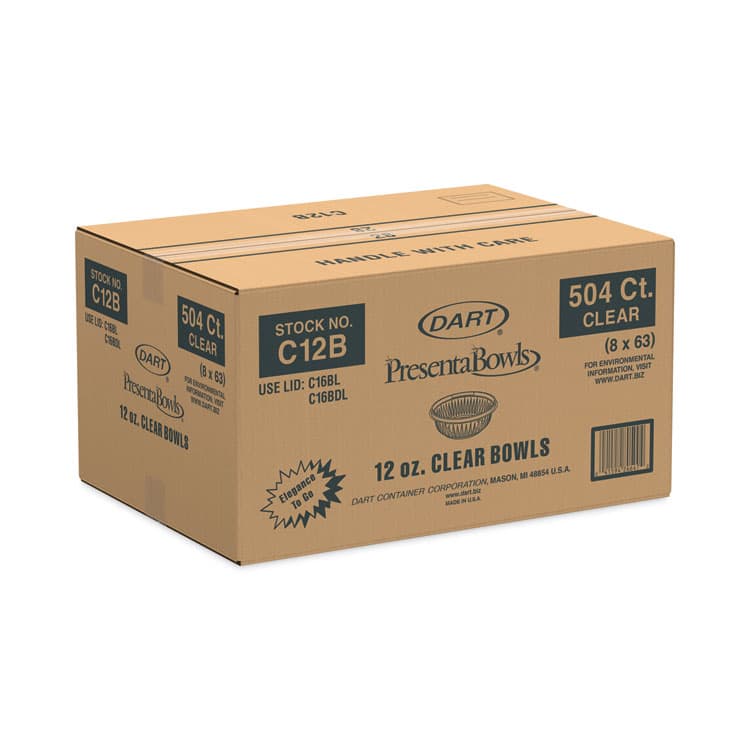 DART PresentaBowls Clear Bowls, 12 oz, Plastic, 63/Bag, 504/Carton (DCCC12B) thumbnail 3