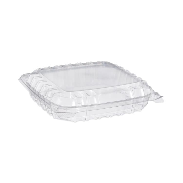 DART ClearSeal Hinged-Lid Plastic Containers, 8.31 x 8.31 x 2, Clear, Plastic, 125/Bag, 2 Bags/Carton (DCCC89PST1) thumbnail 2