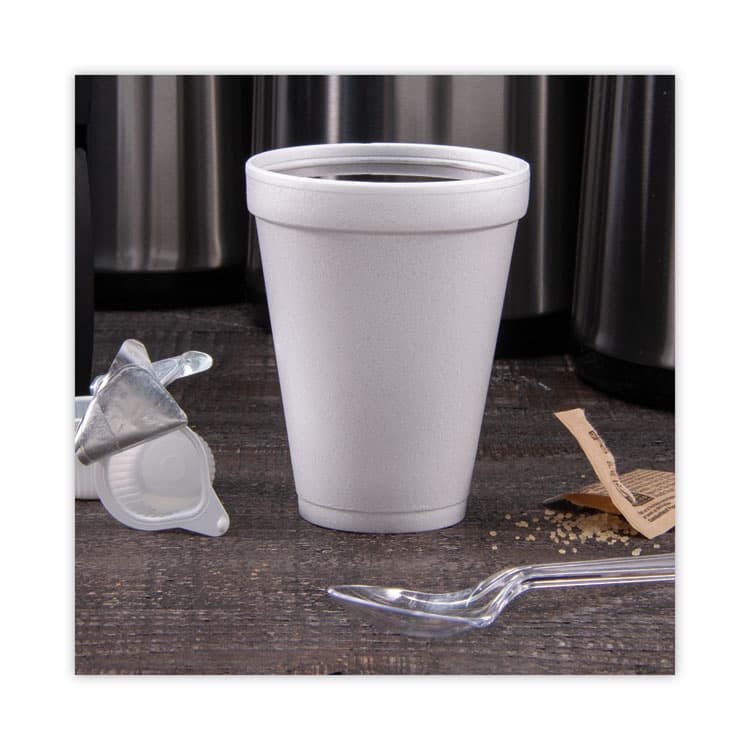 DART Foam Drink Cups, 12 oz, White, 25/Pack (DCC12J12BG) thumbnail 4