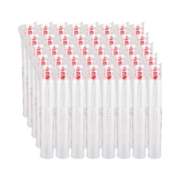 DART Horizon Hot/Cold Foam Drinking Cups, 16 oz, White/Cranberry, 25/Bag, 40 Bags/Carton (DCC16J16H) thumbnail 3