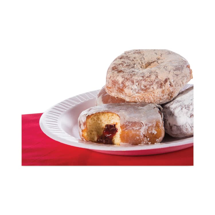 DART Quiet Classic Laminated Foam Dinnerware Plate, 9" dia, White, 125/Pack (DCC9PWQRPK) thumbnail 4