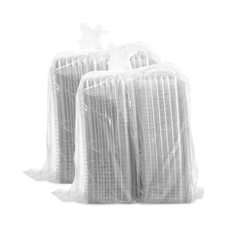 DART ClearSeal Hinged-Lid Plastic Containers, 8.31 x 8.31 x 2, Clear, Plastic, 125/Bag, 2 Bags/Carton (DCCC89PST1) thumbnail 4