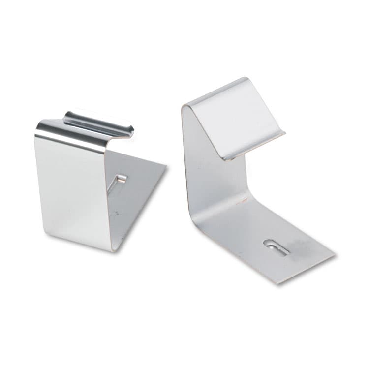 QUARTET MFG. Flexible Metal Cubicle Hangers, For 1.5" to 2.5" Thick Partition Walls, Silver, 2/Set (QRT7501)