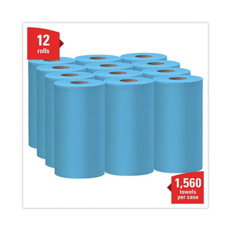 KIMBERLY CLARK General Clean X60 Cloths, Small Roll, 9.8 x 13.4, Blue, 130/Roll, 12 Rolls/Carton (KCC35411) thumbnail 3