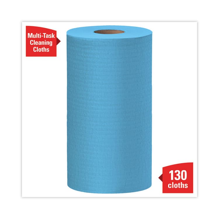 KIMBERLY CLARK General Clean X60 Cloths, Small Roll, 13.5 x 19.6, Blue, 130/Roll, 6 Rolls/Carton (KCC35431) thumbnail 3