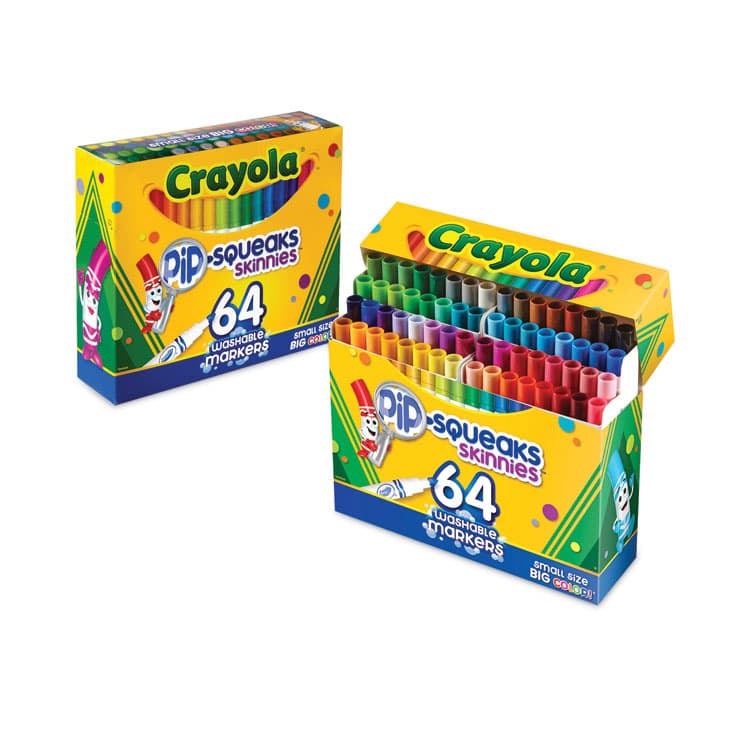 BINNEY & SMITH / CRAYOLA Pip-Squeaks Skinnies Washable Markers, Medium Bullet Tip, Assorted Colors, 64/Pack (CYO588764) thumbnail 2