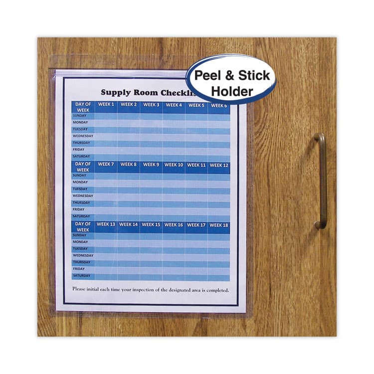 C-LINE PRODUCTS, Self-Adhesive Poly Shop Ticket Holders, Super Heavy-Duty, Top Load 8.5 x 11 Insert, Clear Front, 50/Box (CLI70911) thumbnail 2