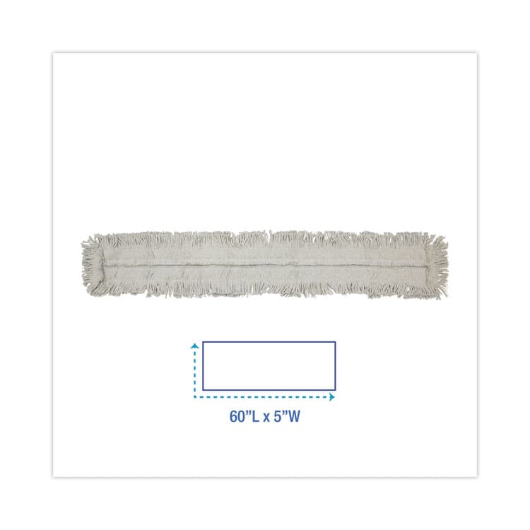 BOARDWALK Disposable Dust Mop Head, Cotton, Cut-End, 60 x 5 (BWK1660CT) thumbnail 2