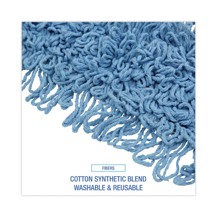 BOARDWALK Dust Mop Head, Looped-End, Cotton/Synthetic Fibers, 24 x 5, Blue (BWK1124) thumbnail 4