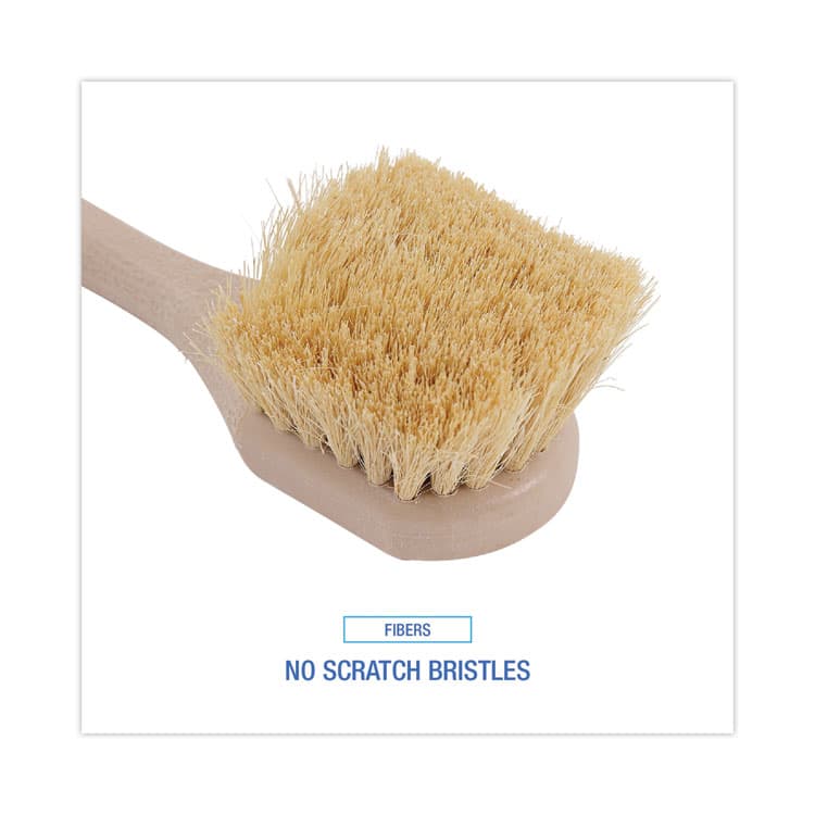 BOARDWALK Utility Brush, Cream Tampico Bristles, 5.5" Brush, 3" Tan Plastic Handle (BWK4208) thumbnail 4