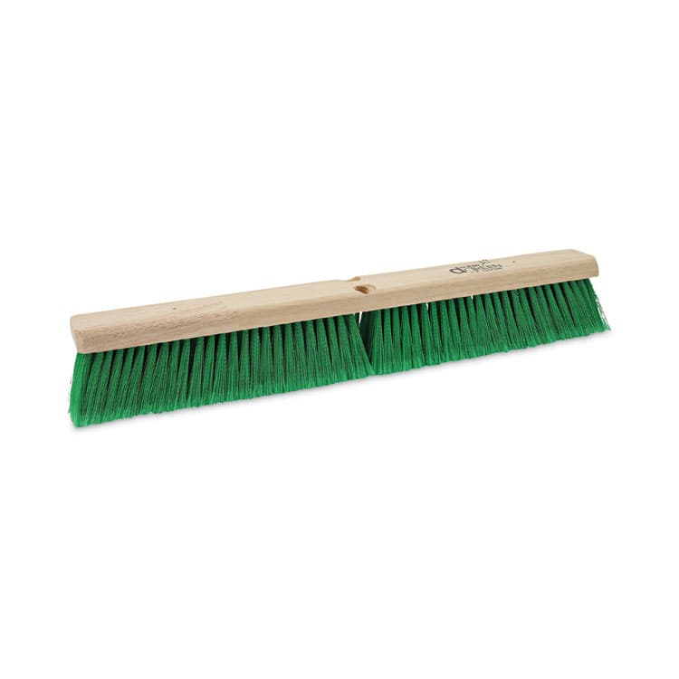 BOARDWALK Floor Broom Head, 3" Green Flagged Recycled PET Plastic Bristles, 24" Brush (BWK20724)
