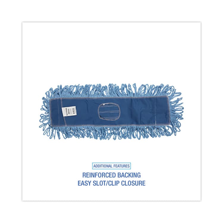 BOARDWALK Dust Mop Head, Looped-End, Cotton/Synthetic Fibers, 24 x 5, Blue (BWK1124) thumbnail 3
