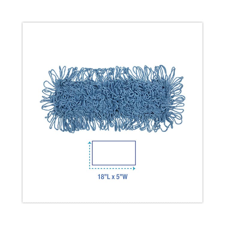 BOARDWALK Dust Mop Head, Looped-End, Cotton/Synthetic Fibers, 18 x 5, Blue (BWK1118) thumbnail 2
