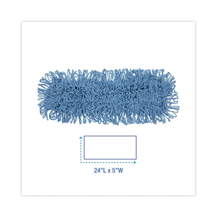 BOARDWALK Dust Mop Head, Looped-End, Cotton/Synthetic Fibers, 24 x 5, Blue (BWK1124) thumbnail 2