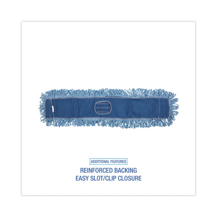 BOARDWALK Dust Mop Head, Cotton/Synthetic Blend, 36 x 5, Looped-End, Blue (BWK1136) thumbnail 3