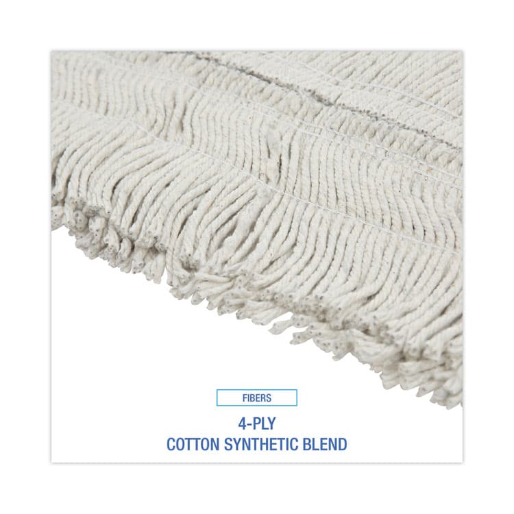 BOARDWALK Disposable Dust Mop Head, Cotton/Synthetic Fibers, 48 x 5, White (BWK1648) thumbnail 4