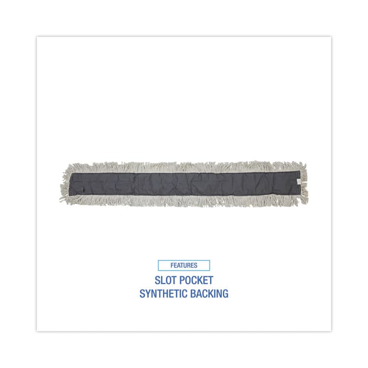 BOARDWALK Disposable Dust Mop Head, Cotton, Cut-End, 60 x 5 (BWK1660CT) thumbnail 3