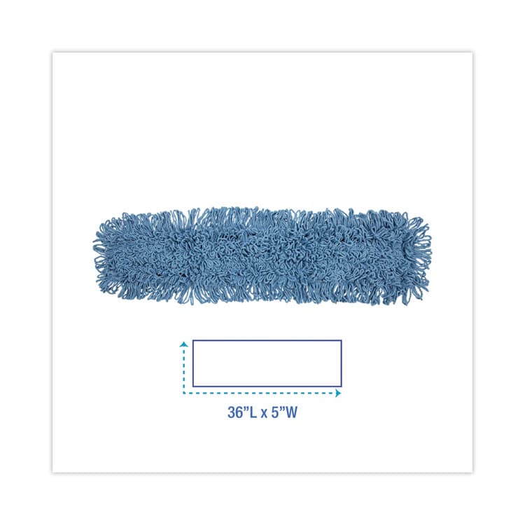 BOARDWALK Dust Mop Head, Cotton/Synthetic Blend, 36 x 5, Looped-End, Blue (BWK1136) thumbnail 2