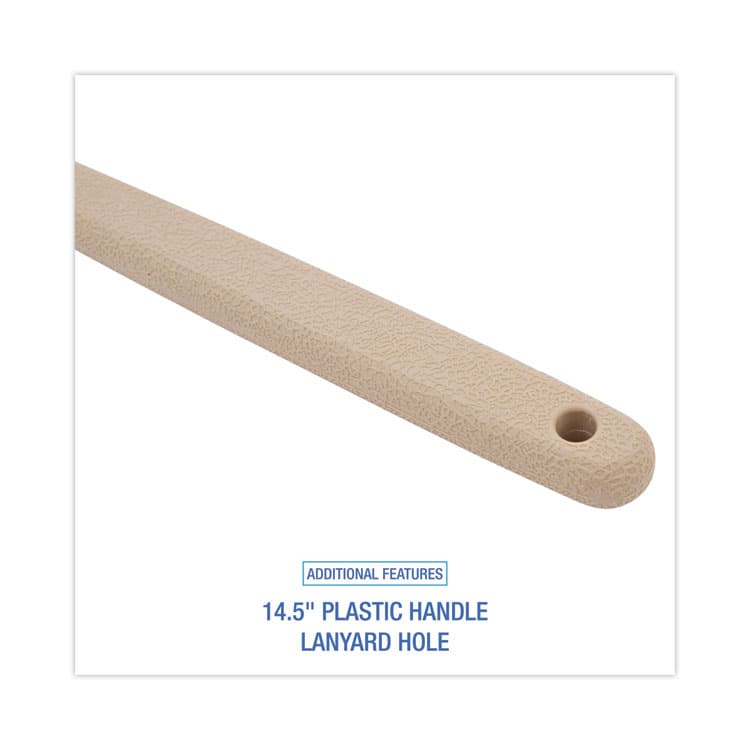 BOARDWALK Utility Brush, Cream Polypropylene Bristles, 5.5" Brush, 14.5" Tan Plastic Handle (BWK4320) thumbnail 3
