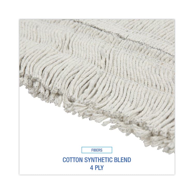 BOARDWALK Disposable Cut End Dust Mop Head, Cotton/Synthetic, 24 x 5, White (BWK1624) thumbnail 4