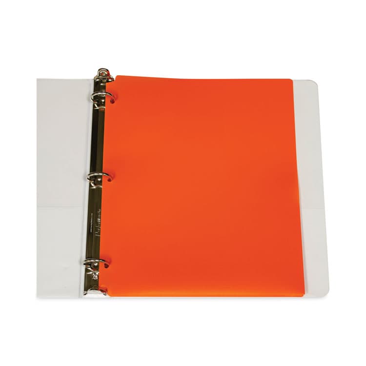 C-LINE PRODUCTS, Two-Pocket Heavyweight Poly Portfolio Folder with Three-Hole Punch, Accommodates 11 x 8.5 Sheets, Orange, 25/Box (CLI33932BX) thumbnail 4